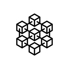 Blockchain thin line icon. Modern vector illustration.