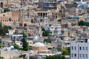 Mardin province, old city center. panoramic photo.