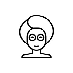 Woman with facial mask thin line icon. Modern vector illustration of SPA procedure.