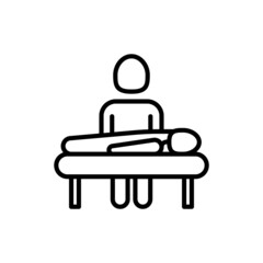 Massage thin line icon. Rehabilitation, relaxation, physiotherapy, osteopathy. Modern vector illustration.