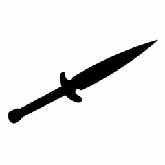 black knife silhouette vector, isolated
