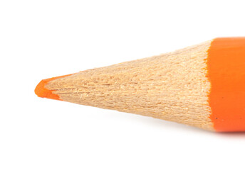 Orange pencil isolated on a white background.