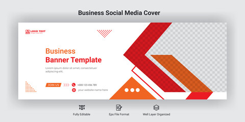 Creative business marketing social media Facebook cover banner post template