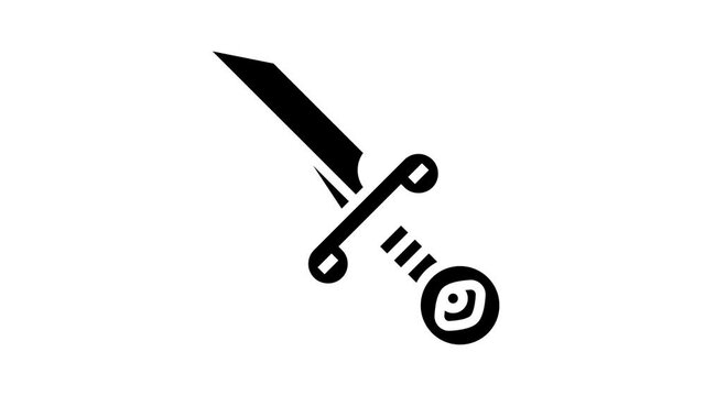 dagger boho animated glyph icon. dagger boho sign. isolated on white background