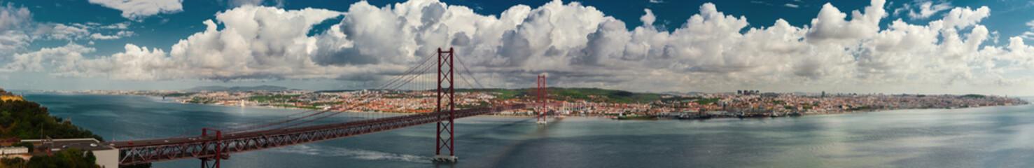 Naklejka na ściany i meble Bridge in Portugal, Lisbon, April 25