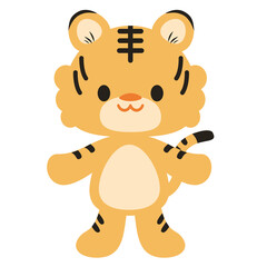立ちポーズのトラのイラスト
