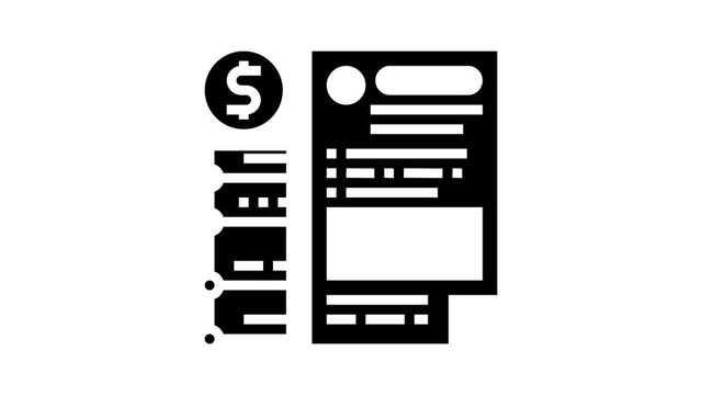 providing information on cash flow animated glyph icon. providing information on cash flow sign. isolated on white background