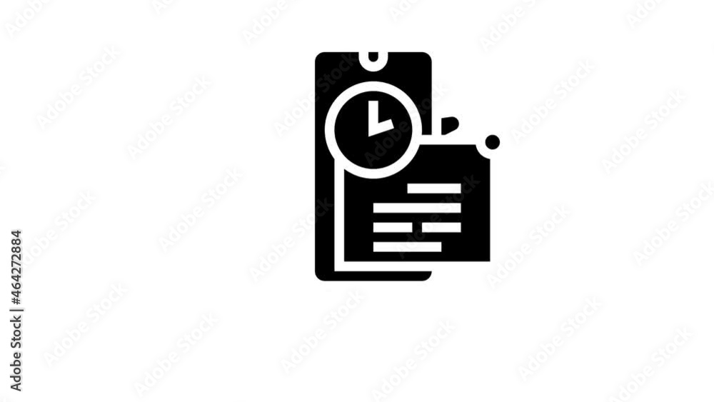Poster message ephemeral animated glyph icon. message ephemeral sign. isolated on white background
