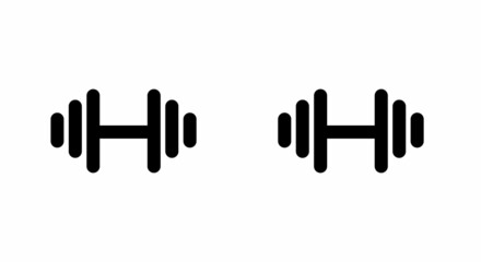 Dumbbell, Weights, barbell, Sports gym, bodybuilding icons button, vector, sign, symbol, logo, illustration, editable stroke, flat design style isolated on white linear pictogram