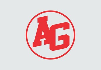 Fototapeta premium Simple shape of AG initial letter