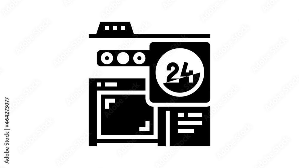 Poster image web site ephemeral animated glyph icon. image web site ephemeral sign. isolated on white backg