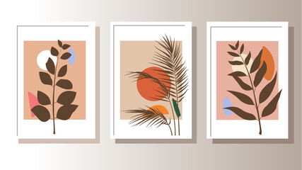 Triptych plants vector picture