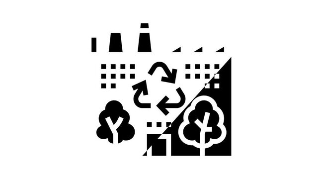 environmental recycling animated glyph icon. environmental recycling sign. isolated on white background