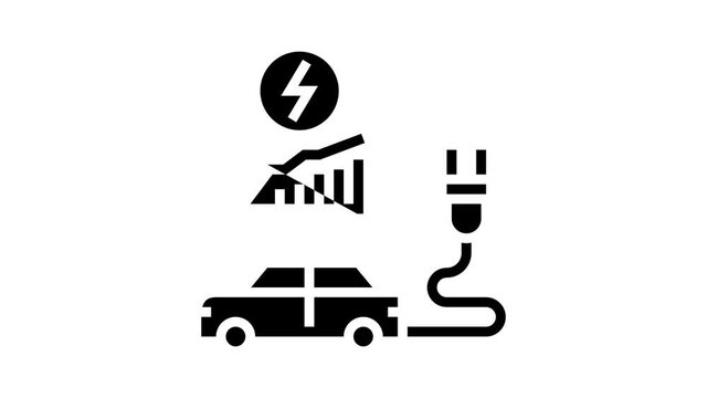 energy saving transport animated glyph icon. energy saving transport sign. isolated on white background
