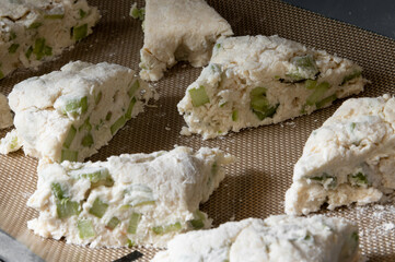 Scones on a Tray Ready to Bake