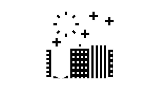 ecologically clean city animated glyph icon. ecologically clean city sign. isolated on white background