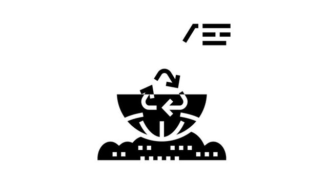 waste management animated glyph icon. waste management sign. isolated on white background