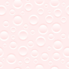 Bright pink circle seamles pattern with neumorphism effects, color gradient and texture