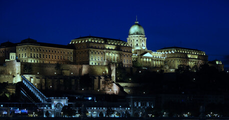Fototapeta na wymiar Budapest, Hungary - October 5, 20: night view of the national gallery