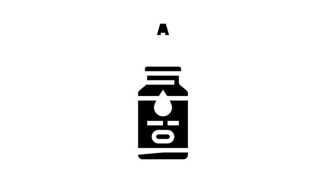 kit chemical liquid resin art animated glyph icon. kit chemical liquid resin art sign. isolated on white background