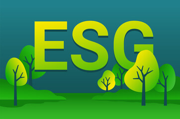 ESG - Environmental, Social, Corporate governance - obrazy, fototapety, plakaty