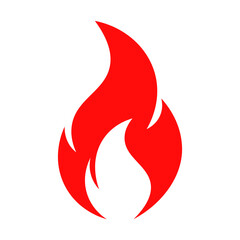 Fire flame logo vector illustration design template. Fire red flame icon on a white background