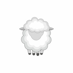 White silhouette of sheep on a light background. Logo design for the company.