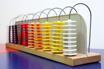 Picture of a old colorful Abacus