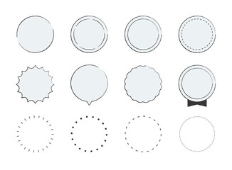 円形、丸型、吹き出し、見出し、ポイント、ラベルのフレームイラストセット
