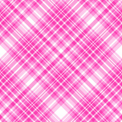 Seamless pattern in stylish pink and white colors for plaid, fabric, textile, clothes, tablecloth and other things. Vector image. 2