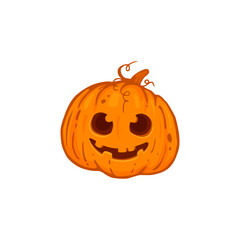 halloween cartoon funny pumpkin isolated on white, halloween jack o lantern