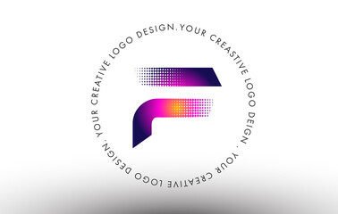 Dots Letter F Logo. F Letter Design Vector with Dots.