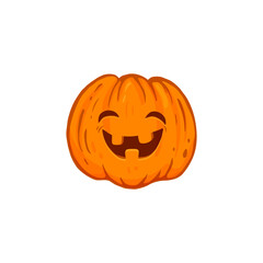 halloween pumpkin isolated on white, cartoon funny pumpkin, jack o lantern