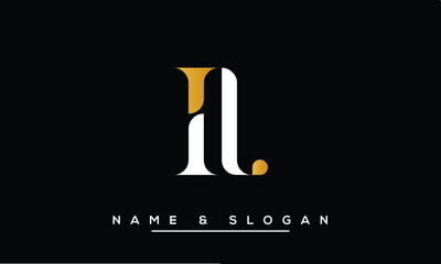 IL,  LI,  I,  L   Abstract Letters Logo Monogram - obrazy, fototapety, plakaty