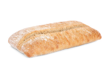 Crispy ciabatta isolated on white. Fresh bread