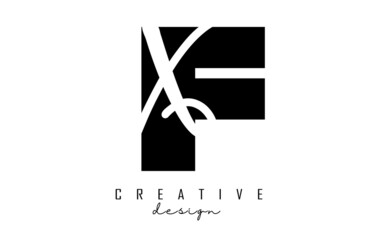 Letters FX Logo with a minimalist design. Letters F and X with geometric and handwritten typography.