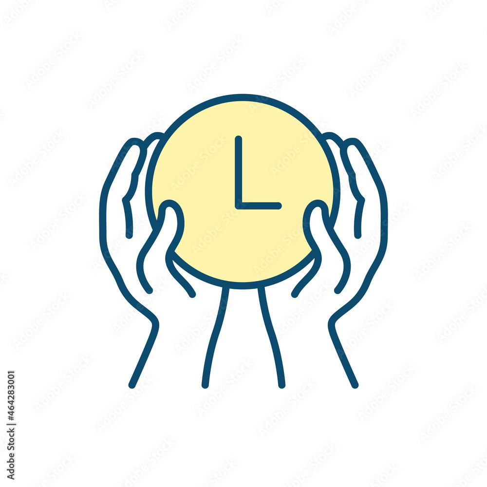 Poster time management rgb color icon. tracking time. maximizing efficiency and productivity. managing time