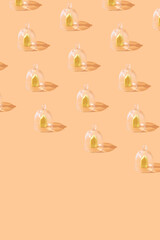 Pattern with houses under a glass cover. The concept of mass isolation, quarantine