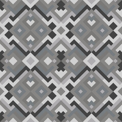 Mosaic seamless texture. Abstract pattern. Vector geometric background of triangles in gray color