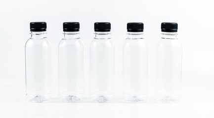 Plastic bottle on a white background,set of water plastic bottle isolated on white background