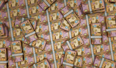 Fototapeta premium Jordan Dinar money banknotes pack illustration