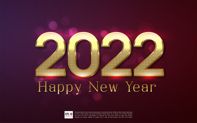 Happy new year 2022 editable text number luxury design
