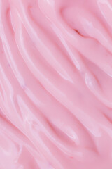 texture pink yogurt,Texture surface of ice cream. Background of strawberry ice cream close-up. Banner