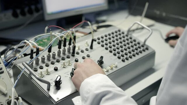 An old soviet control panel with inscriptions in Russian