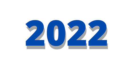 2022 3d blue numerals. 2022 is good for the new year