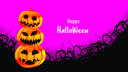 Happy Halloween Poster. Vector illustration.