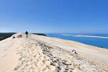 People at the dune du Pilat in Gironde. France