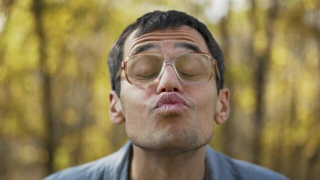 Funny man send a kisses