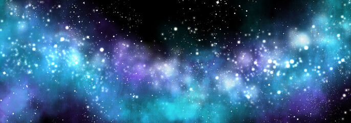 Fototapeta premium Space background with realistic nebula and lots of shining stars. Infinite universe and starry night. Colorful cosmos with stardust and the Milky Way. 