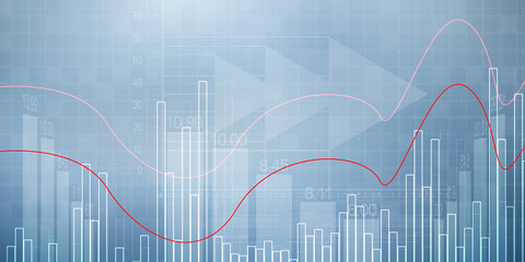2d rendering Stock market online business concept. business Graph 